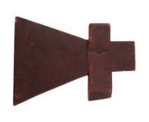 AN AMERICAN INDIAN CATLINITE PIPE OF AXE-HEAD FORM, 19TH CENTURY,