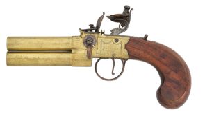 A 50 BORE FLINTLOCK BOX-LOCK OVER-AND-UNDER TAP-ACTION BY KETLAND & CO., LONDON, EARLY 19TH CENTURY