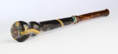 A CHINESE CLOISONNE ENAMEL 'DRAGON' PARASOL HANDLE, CIRCA 1900