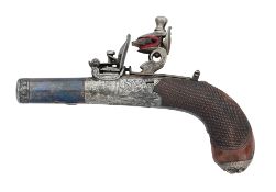 A FLINTLOCK BOX LOCK POCKET PISTOL OF SMALL BORE BY FROST, PETERBORO, CIRCA 1820