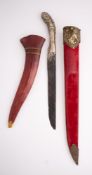 A CEYLONESE PIHA-KAETTA, AND TWO INDIAN DAGGER SCABBARDS, THE FIRST 17TH/18TH CENTURY