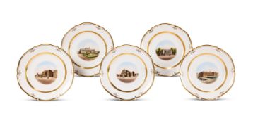 A SET OF FIVE BERLIN (KPM) TOPOGRAPHICAL PLATES, CIRCA 1860
