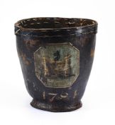 A GEORGE III LEATHER FIRE BUCKET, DATED 1784