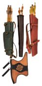 FOUR MODERN ARCHERY QUIVERS