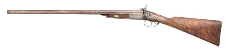 A LIÈGE 12 BORE PIN-FIRE D.B. SPORTING GUN BY B. MAHILLON A BRUXELLES, NO. 2416, CIRCA 1860-80
