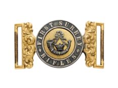 AN OFFICER'S POST-1855 INTERLOCKING WAISTBELT CLASP OF THE 1ST SURREY RIFLES REGIMENT
