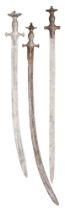 THREE INDIAN TULWARS, 18TH/19TH CENTURY