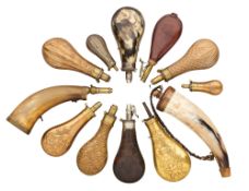 A GROUP OF TWENTY-ONE VARIOUS POWDER-FLASKS,