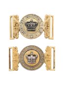 TWO OFFICERS' WAISTBELT CLASPS OF THE DEPOT BATTALION