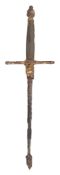 A STILETTO OF LEFT-HAND DAGGER FORM, MID-17TH CENTURY, PROBABLY ITALIAN