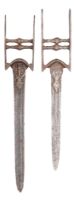 TWO SOUTH INDIAN KATARS, 17TH CENTURY, PROBABLY TANJORE OR GOLCONDA