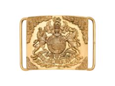 A BURNISHED OBLONG GILT WAISTBELT PLATE