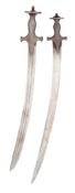 TWO INDIAN TULWARS FOR BOYS, 19TH CENTURY