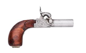 A LIÈGE 50-BORE PERCUSSION BOX-LOCK POCKET PISTOL, NO. 681, MID-19TH CENTURY
