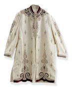 AN INDIAN EMBROIDERED SILK ROBE, 20TH CENTURY