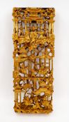 A large rectangular-shaped Chinese gilt carved wooden wall plaque