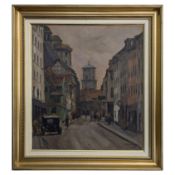 Schwedische Schule 'A Busy Continental Street', 20. Jh.