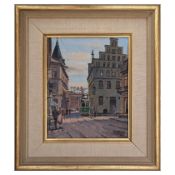 Kaj Moltar, The Green Tram, Öl auf Leinwand, Gerahmt