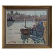 Schwedische Schule 'A Quiet Quayside', 20. Jahrhundert