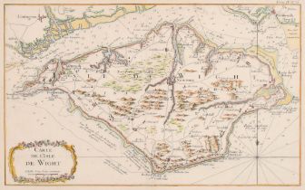 Late 18th Century French School. 'Carte de L'Isle de Wight', Map, Inscribed verso, 8.5" x 13.75" (