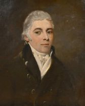 19th Century English School. Bust Portrait of a Gentleman in a White Cravat, Oil on canvas, 24.5"