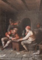 Johann Albrecht Dietzsch (1720-1782) German. A Pair of Tavern Interiors, Gouache, Signed, and