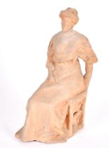 Oscar Waldman (1856-1937) Swiss. Miss Blackburn, Terracotta, With incised signature and
