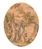 18th Century French School. Neo-classical Design for a Memorial, Watercolour, ink and pencil,