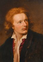 Follower of David Martin (1737-1797) British. Self Portrait, Oil on canvas, unframed 22" x 15.75" (