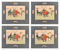 After Lance Thackeray (1870-1916) British. A set of four numbered prints titled "Bridge", Print, 20"