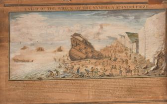 After Barrodell Lambert (18th Century) British. "A View of The Wreck of the Nympha, a Spanish