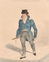 After James Gillray (1757-1815) British. "All Bond Street Trembled as he Strode", Print, 9.5" x 7.4"