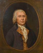 Late 18th Century European School. Bust Portrait of a Wigged Gentleman, Oil on canvas,