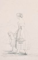 Her Majesty Queen Victoria (1819-1901) British. A Mother and Child, Etched by Prince Albert,