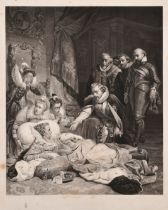 After Paul Delaroche (1797-1856) French. "Derniers Nomens de la reine Elizabeth", Engraved by Jazet,