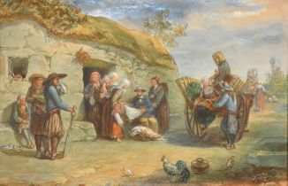 Agnes Rose Bouvier (1842-1892) British. The Cloth Merchant, Watercolour, Signed, 8.5" x 13" (21.6