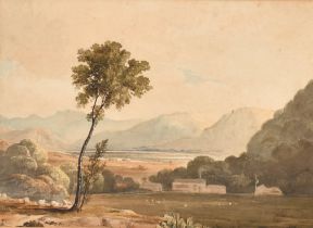 John Varley (1778-1842) British. An Extensive Landscape, Watercolour, 6.5" x 8.75" (16.5 x 22.2cm)