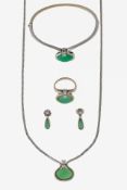 Chrysopras-Schmuckset