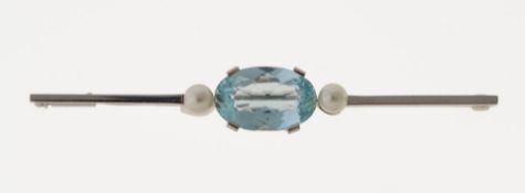 Stabbrosche mit Aquamarin