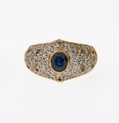 Diamantring mit Saphir