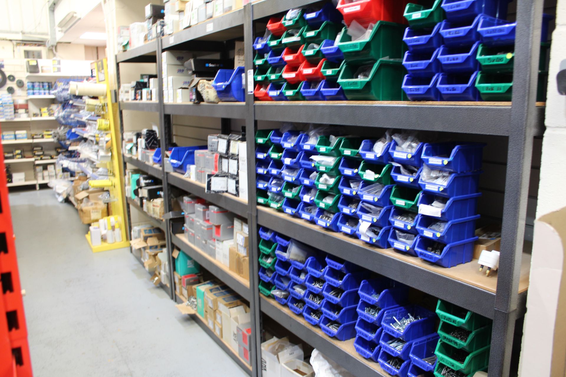 Faseners Rack 3 Racks each Fitted 5 shelves; with Contents Comprising: Assorted ...