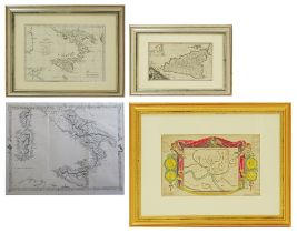 Four antique maps of Italian interest