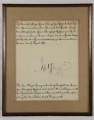 Schriftstück Kaiser Wilhelm II. 