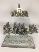 Lord of the Rings Large collection of New Line Figurines 70+ figures and Stand. 
