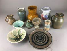 An Array of Mid Century Studio Pottery most with incised makers Mark IMP and dated 71. 