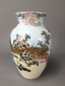 Early 20th Century late Meiji period Japanese Hand Decorated Vase Depicting Lion Fish and other Fish