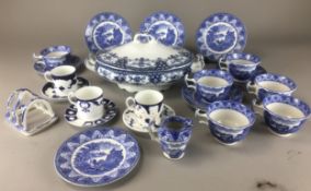 Good Selection of Early 19th Century and Later Blue and White Wares to include Derby, Empire Works S