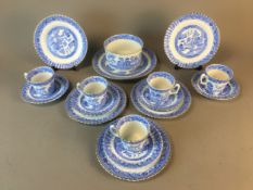 Victorian Staffordshire Potteries Willow Pattern Wares. 