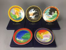 Royal Worcester Boxed and with Certificates Art Deco Collectors Plates x 5. 