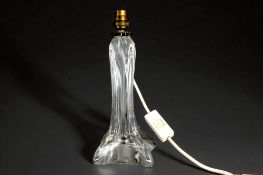 A vintage French clear crystal table lamp. In the Daum style. Unsigned. Height - 28.5cm 